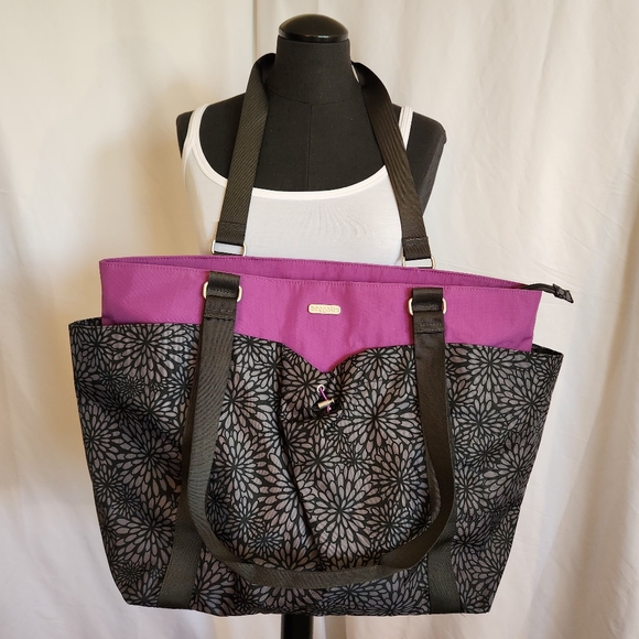 Vera Bradley Handbags - Baggallini  . Purple and Black Floral Tote Bag NWOT